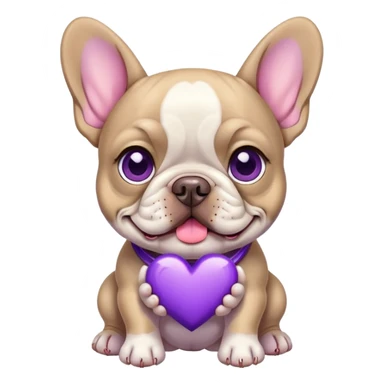 French Bulldog holding Purple Heart sticker