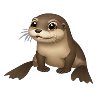 Loutre sur tortue sticker