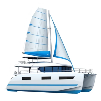 make a 50ft catamaran lagoon styled faceing to the right  sticker