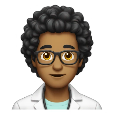 crazy scientist black hair sticker