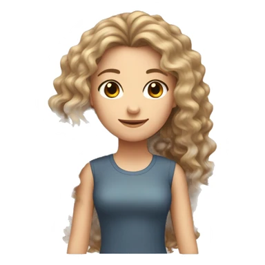 Three girls, one medium dark with curly big Hair and she is pretty tall, a short blond white girl with long straight hair, a medium brunette with puffy hair sticker