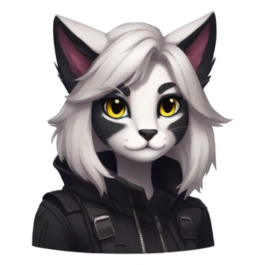 Edgy sharp anthro tomboy black cat animal furry by Falvie, LiLaiRa, griffsnuff, AngieWolf sticker