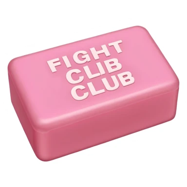 pink soap with "fight club" on it sticker