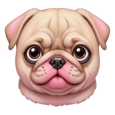 Pink pretty pug dog  sticker