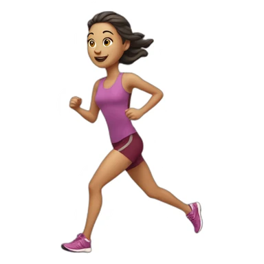 running white skin woman  sticker