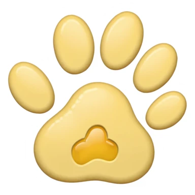 a pastel yellow pawprint sticker