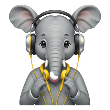 the elephant wearing headphone sticker