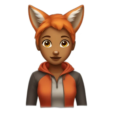 red fox girl sticker