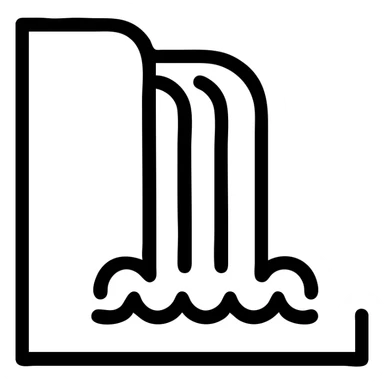 water falling from the cliff sticker