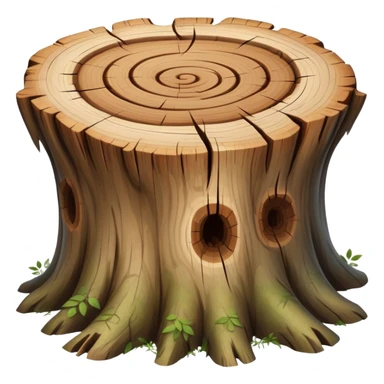 A beautiful pretty natural Tree stump with a swirly pattern in the middle twigs sticking out sticker