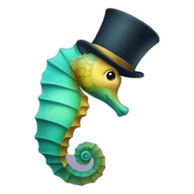 Seahorse in a tophat sticker