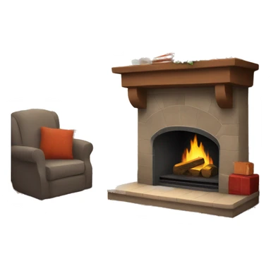 A cozy fireplace sticker