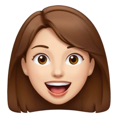 Woman brown hair with mouth open sticker