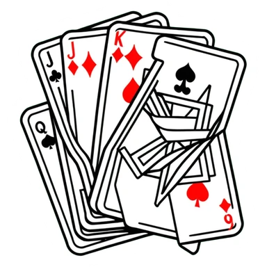 Canasta card game with red canasta meld and jokers sticker