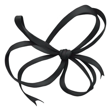 Black bow long strings sticker