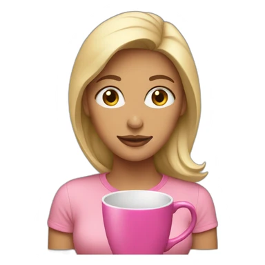 Woman with a pink mug  sticker