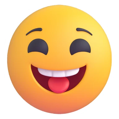 A laughing emoji in the style of the reference image, 3D style sticker