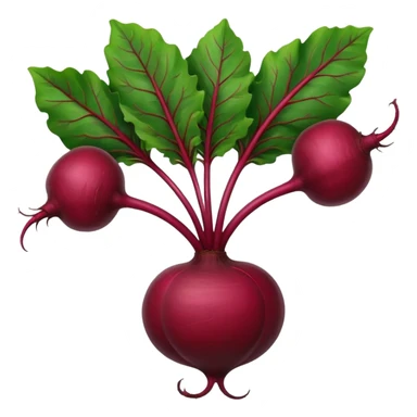 whole beetroot with a long, curved green leaf stem, no root at the bottom sticker