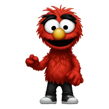Elmo but hes emo sticker