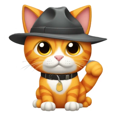 orange cat with gun sticker