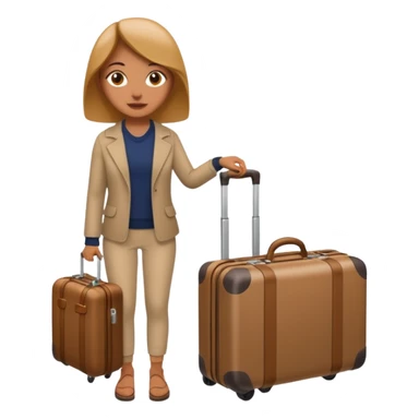 mujer viajando un equipaje de mano sticker