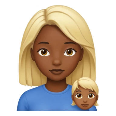 Black skin girl with blond hair sticker
