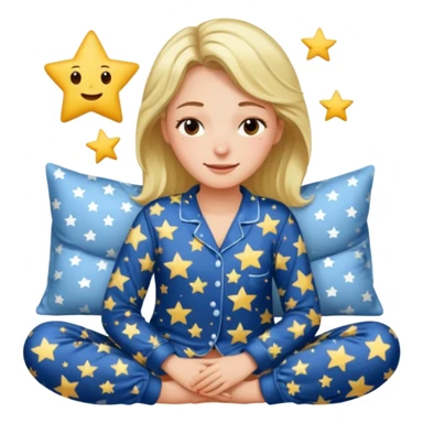  "type": "human",
      "look": "woman in star-print pyjamas, sleepy smile", sticker