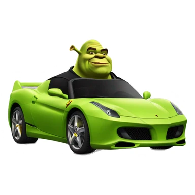 Shrek sur une ferarri sticker