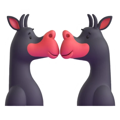 two noses bumping, friendly gesture sticker