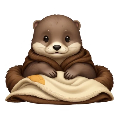 Otter cozy in blanket sticker