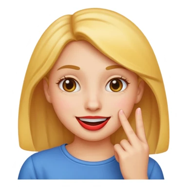 Finger to lip girl emoji sticker