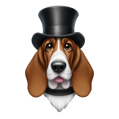 Basset hound with top hat  sticker