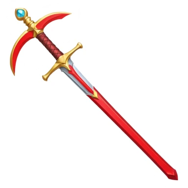 golden sword with red stone, simple sticker