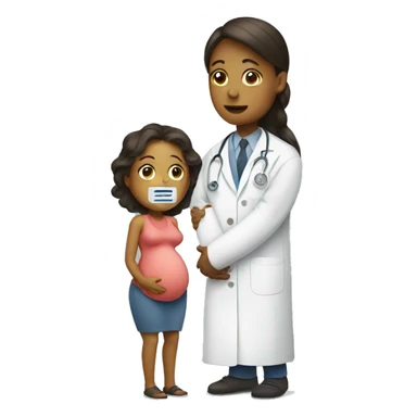 pregnant woman talking to a doctor sticker