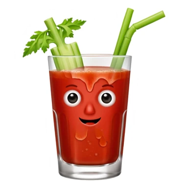 A Bloody Mary cocktail with a celery stick, garnished, giving a thumbs up gesture sticker