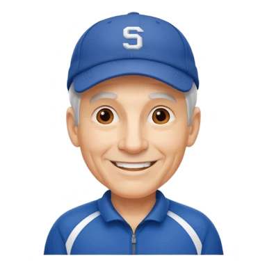 émoji d'un coach plutot agé sportif avec une casquette de sport sticker
