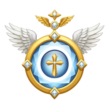 holy saint emblem with white wings and diamond in the middle sticker