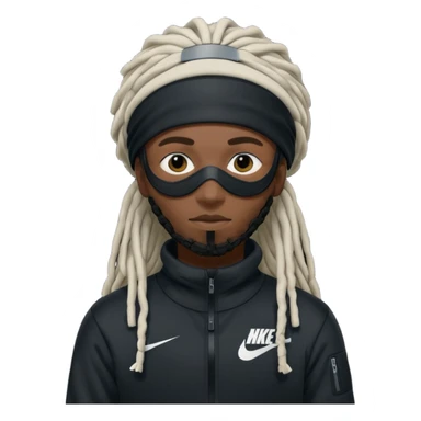 make a black person i nike tech with dreads and ski mask sticker