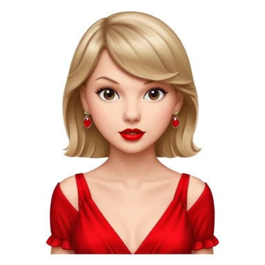 Taylor Swift red lips and elegant look sticker