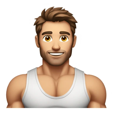 nutritionist, handsome and ripped primal looking man with brown hair sticker