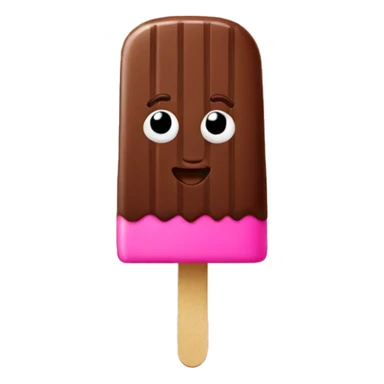 pink popsicle with chocolate sticker