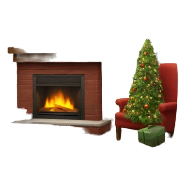 asthetic clean Christmas fireplace  sticker