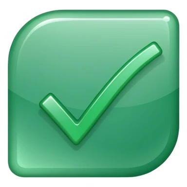 Green check mark with high flick no background sticker