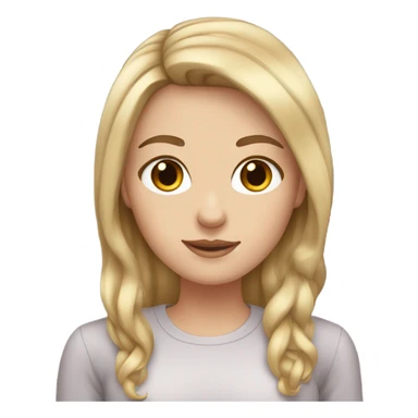 White girl with dark blonde hair with blonde highlights, brown eyes sticker