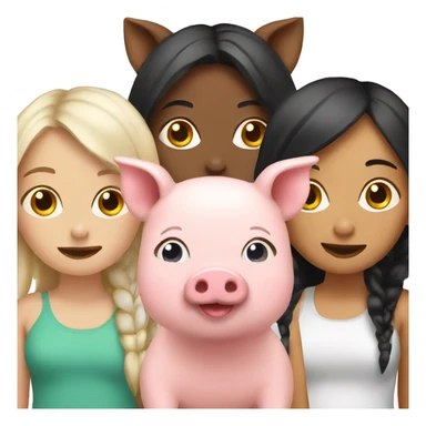 3 girls as pigs sticker
