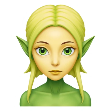  lady alien with yellow skin, Half body. sticker