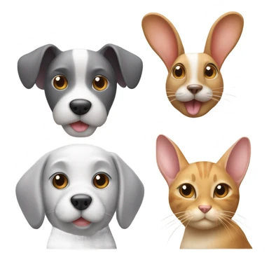 Dog and cat and rabbit and a mouse sticker