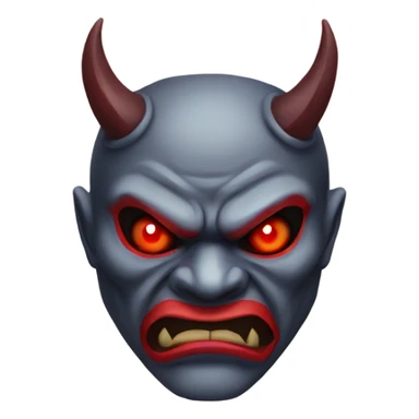 oni mask red eyes sticker
