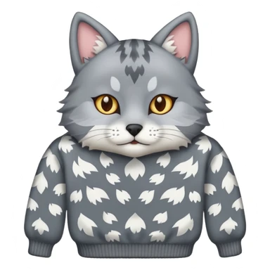 A cat with a Wolf a cat wearing a wolf-shaped sweater sticker