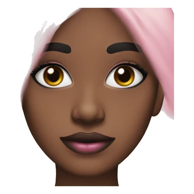 black haired girl with wispy lashes and pink lipgloss sticker